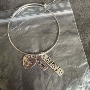 Alisa Michelle Handstamped Charm adjustable Bracelet